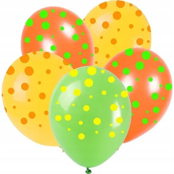 Balónek Balónky "Neon party - puntíky", mix, Arpex, 28 cm (11"), 5 ks