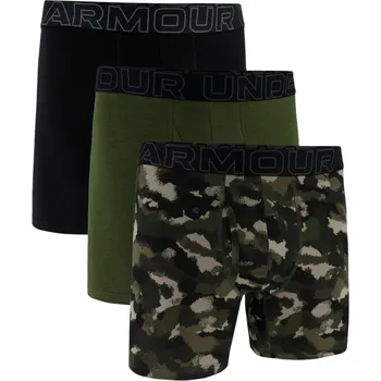 Pánské spodní prádlo Pánské boxerky Under Armour Performance Cotton - Novelity 6in 3PK Velikost: XXL / Barva: zelená