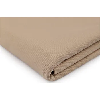 Úplet bavlněný elastický žebrovaný - tunel METRÁŽ - 2 béžová světlá