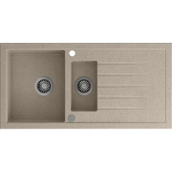 Granitový dřez Granitový dřez s 1,5 komorou Sapho, béžový