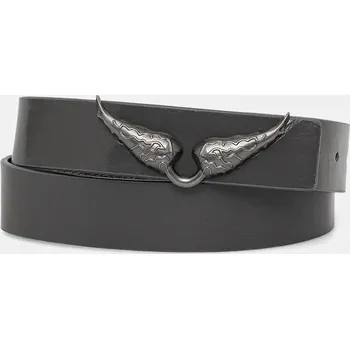 Opasek Kožený pásek ZADIG&VOLTAIRE LWBT01343 šedá 90X, vel. 80