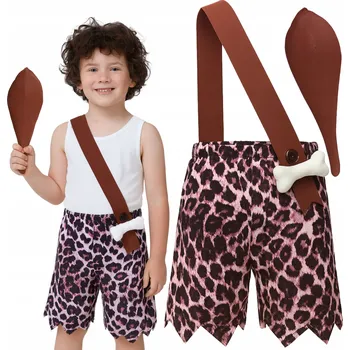 Karnevalový kostým KOSTÝM JESKYNNÍ PŘEVLEK DZIKUS FLINTSTONE TARZAN NA HALLOWEEN 134 140