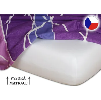 Jersey prostěradlo na vysokou matraci 180x200x25 EXCLUSIVE Bílá