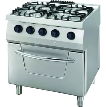 Sporák Maxima Heavy Duty sporák – 4 hořáky – dvojitá jednotka – hloubka 70 cm – 33 kW – plyn včetně elektrické trouby