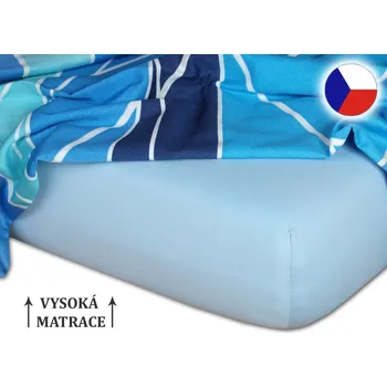 Prostěradlo Jersey prostěradlo na vysokou matraci 90x200x25 EXCLUSIVE Světle modrá