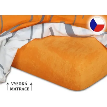 Froté prostěradlo na vysokou matraci 90x200 EXCLUSIVE Pomeranč