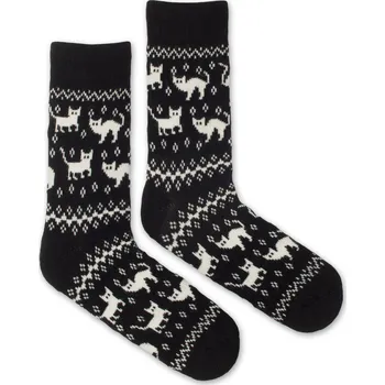 Dámské oblečení Vlněné ponožky Vlnáč Kočky tmavé M (39-42)