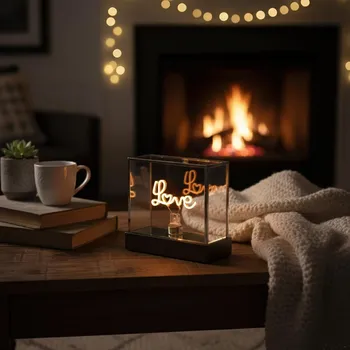 Vánoční dekorace Skleněná dekorace Love, 15 x 14 cm 496291