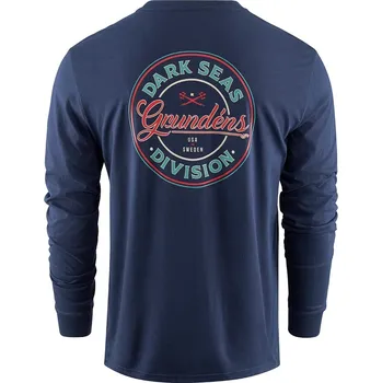 Rybářské oblečení Grundéns Tričko Dark Seas X Grundens Instinctive LS T-Shirt Dark Navy - L