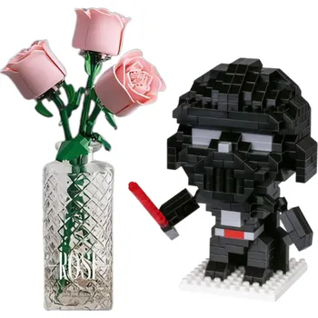 ostatní stavebnice Wise Hawk Valentýnský set - 3x Růže a Darth Vader Barva růží:: Růžová