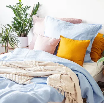 Povlečení TULULUM Lněné povlečení VIVA SKY - SADA Složení sady: 140 x 200 cm + 50 x 70 cm