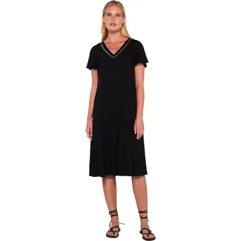 Dámské šaty Pohodlné letní šaty Vamp s krátkými rukávy 20506 černé velikost S