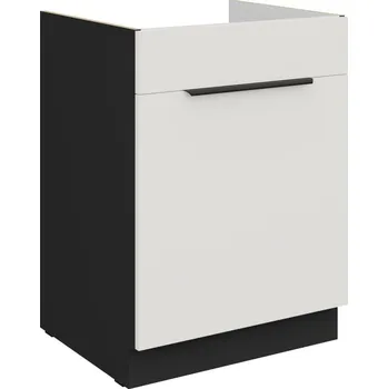 Kuchyňská skříňka Dolní skříňka na dřez LUNARA - šířka 60 cm, bílá / černá