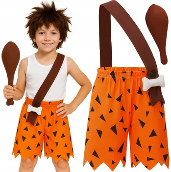 Karnevalový kostým KOSTÝM JESKYNNÍ PŘEVLEK DZIKUS FLINTSTONE TARZAN NA HALLOWEEN 110 116