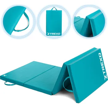 Matrace Matrace gymnastický TREXO skládací 195x80x5 cm zelený, SOLIDNÍ A SKLADNÝ