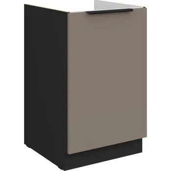 Kuchyňská skříňka Dolní dřezová skříňka LUNARA - šířka 50 cm, tmavě béžová / černá