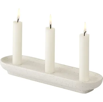 Svícen Bolia, Svícen na klasickou svíčku Forma trojitý 28,5 cm bílý - Formadore