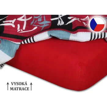 Froté prostěradlo na vysokou matraci 90x200 EXCLUSIVE Vínová