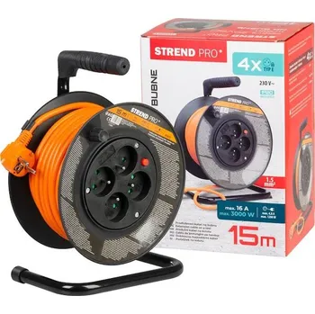 Prodlužovací kabel Strend Pro 2130083 Kabel Strend Pro DG-FB04 prodluzovaci, L-15 m, na bubnu, prurez 1,5 mm2