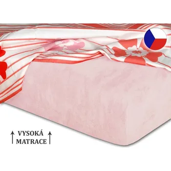 Froté prostěradlo na vysokou matraci 90x200 EXCLUSIVE pudrové