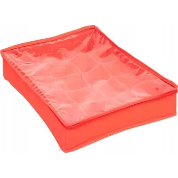 Úložný box Atmosphera Úložný box na koule 20 přihrádek 27 x 7,5 x 35 cm červený