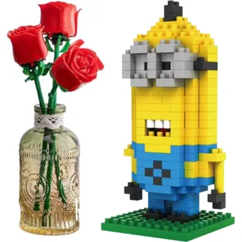 ostatní stavebnice Wise Hawk Valentýnský set - 3x Růže a Mimoň Kevin Barva růží:: Červená