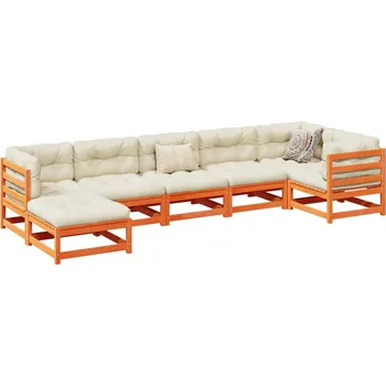 Zahradní lavice zahrada-XL 7dílná zahradní sedací souprava voskově hnědá masivní borovice 3299542