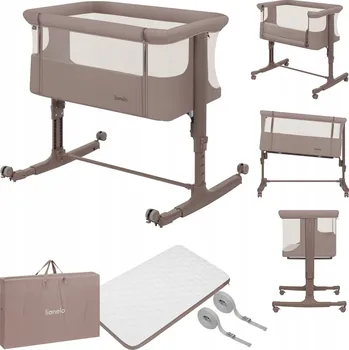 Dětská postýlka Přistýlka, volně stojící postýlka a kolébka 3v1 se sadou doplňků Lionelo Aurora
