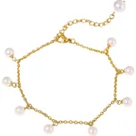 ELENYS Pearl Drop – pozlacený náramek 18K žluté zlato Délka náramku: 18,5+6 cm / max. 24,5 cm pozlacený náramek 18K žluté zlato