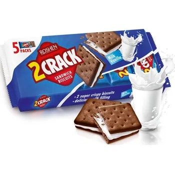 Roshen 2Crack Milk Vanilla 190g (Kartonové balení : 26 ks)