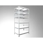 Regál na šanony Biedrax 60 x 90 x 210 cm, pozink, 6 polic bílé lamino 12mm, nosnost 200 kg na polici