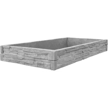Vyvýšený záhon Betonový vyvýšený záhon - 1 x 2 x 0,25 m - štípaný kámen