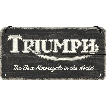 Plechová cedule Postershop Závesná cedule: Triumph (The Best Motorcycle in the World) - 20x10 cm
