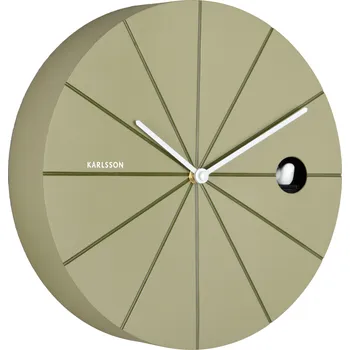 Hodiny Karlsson, Nástěnné hodiny s kukačkou Destacado, olivové - Formadore
