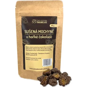 Čokoládovna Troubelice Sušená mochyně v hořké čokoládě Hmotnost: 150 g