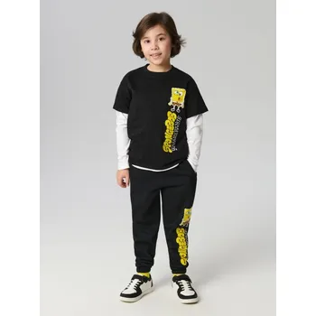 Chlapecké kalhoty Sinsay - Kalhoty joggers SpongeBob SquarePants - černá - 710FG-99X - 710FG-99X-104