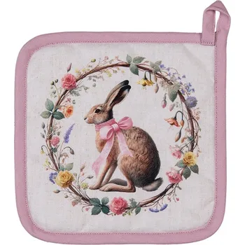 Chňapka Chňapka - podložka zajíc s květy Easter Whispers Collection - 20*20 cm