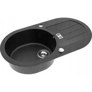 Granitový dřez Jednodřezový granitový dřez Moderno Martha černý