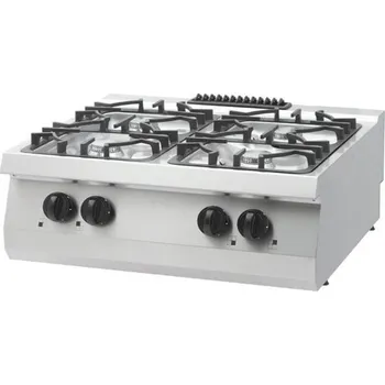 Sporák Maxima Heavy Duty sporák – 4 hořáky – dvojitá jednotka – hloubka 70 cm – 27 kW – plyn