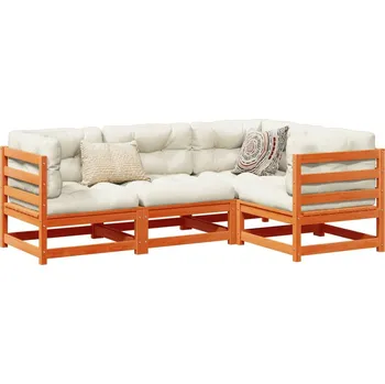 Zahradní lavice zahrada-XL 4dílná zahradní sedací souprava voskově hnědá masivní borovice 3299409