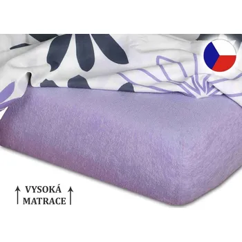 Froté prostěradlo na vysokou matraci 90x200 EXCLUSIVE Fialová