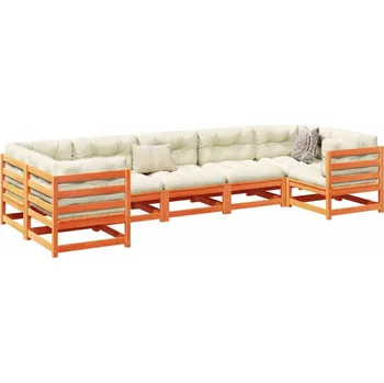 Zahradní lavice zahrada-XL 7dílná zahradní sedací souprava voskově hnědá masivní borovice 3299615