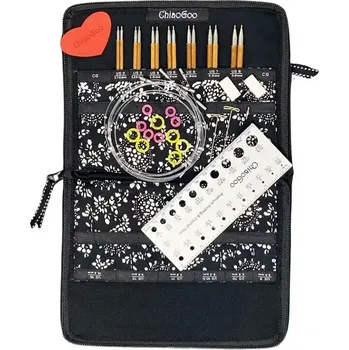 Nástroj na niť a příze ChiaoGoo Set vyměnitelných jehlic Spin Bamboo Small 10Cm (Set vyměnitelných jehlic ChiaoGoo Spin Bamboo Small 10Cm)