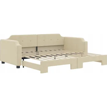 Ložnice Krémové rozkládací lůžko 2v1, denní postel, 223 x 100 x 66,5 cm