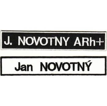Nášivka Vojenská jmenovka AČR, Provedení: podklad ČERNÁ /text BÍLÁ nažehlovací
