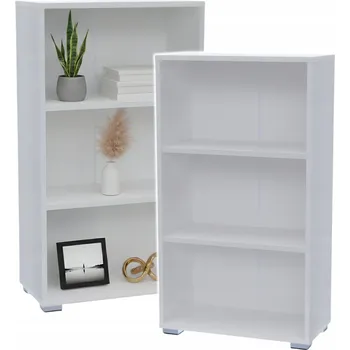 Knihovna REGÁL na knihy, pořadače, otevřený, nízký, bílý 60x106 Luis