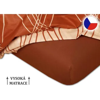 Bytový textil Jersey prostěradlo na vysokou matraci 90x200x25 EXCLUSIVE Nugát