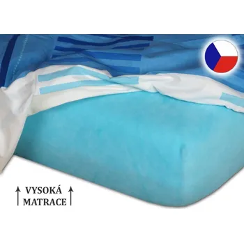 Prostěradlo Jersey prostěradlo na vysokou matraci 90x200x25 EXCLUSIVE Světlý tyrkys
