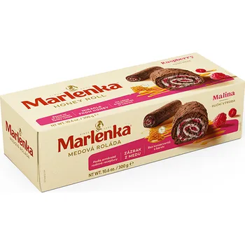 Trvanlivě pečivo Marlenka Medová roláda s kakaem a malinami 300 g