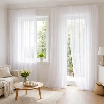 Bílý voál LUX s olůvkem obšití okrajů a tunýlek 8 cm 160